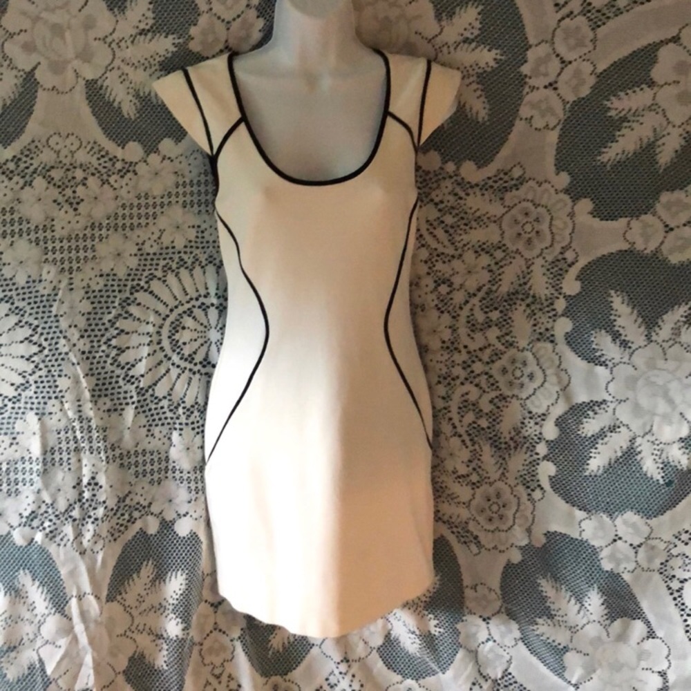 Express White Dress With Contrast Seam